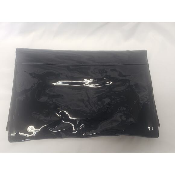 Vintage ANDE Black Evening Clutch w. Gold Strap Faux Leather Hand Bag Purse - Picture 3 of 10